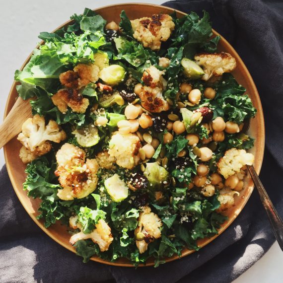 Roasted Cauliflower Brussels Sprouts Salad - Living Kitchen Wellness
