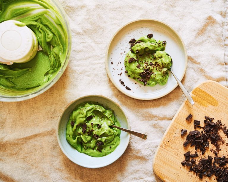 avocado mint chip pudding